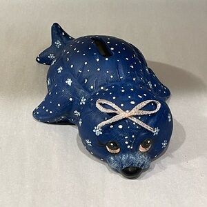 Paradise floramics  painted hand baby blue seal